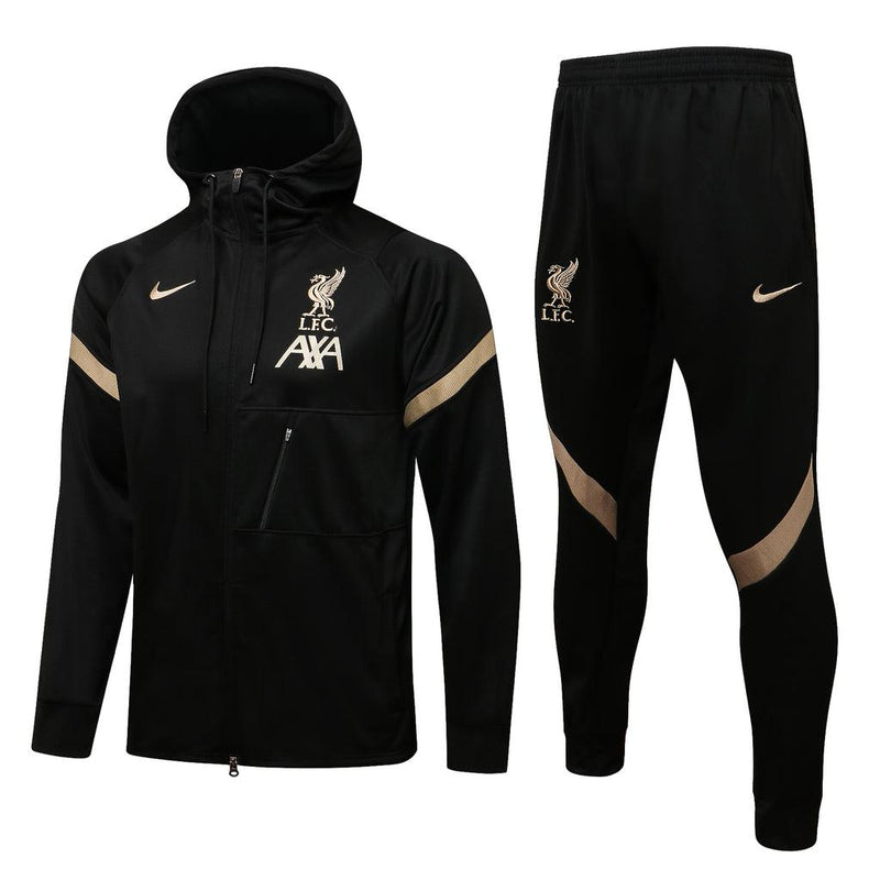 Conjunto Inverno Liverpool Preta Nike - Com Capuz
